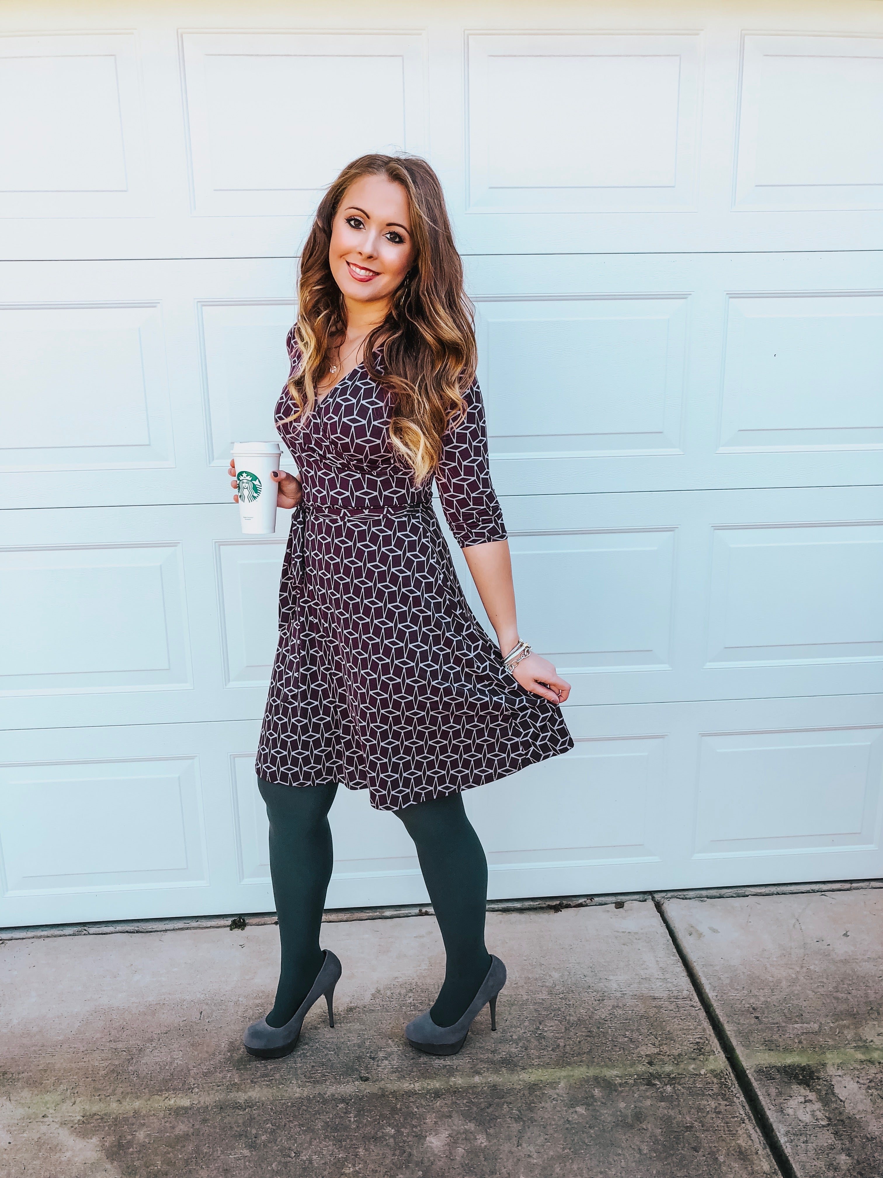 Grey top tights outfit