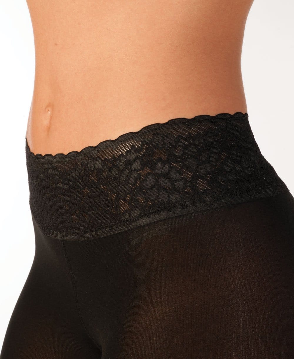 Black Opaque Tights with Comfort Waistband