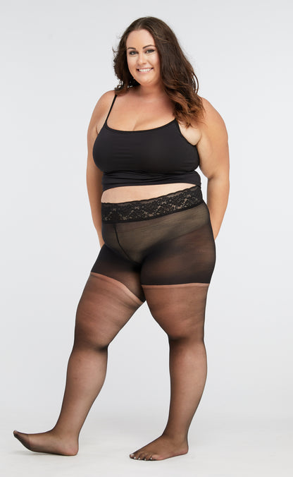 Black Sheer Pantyhose With Luxe Comfort Waistband