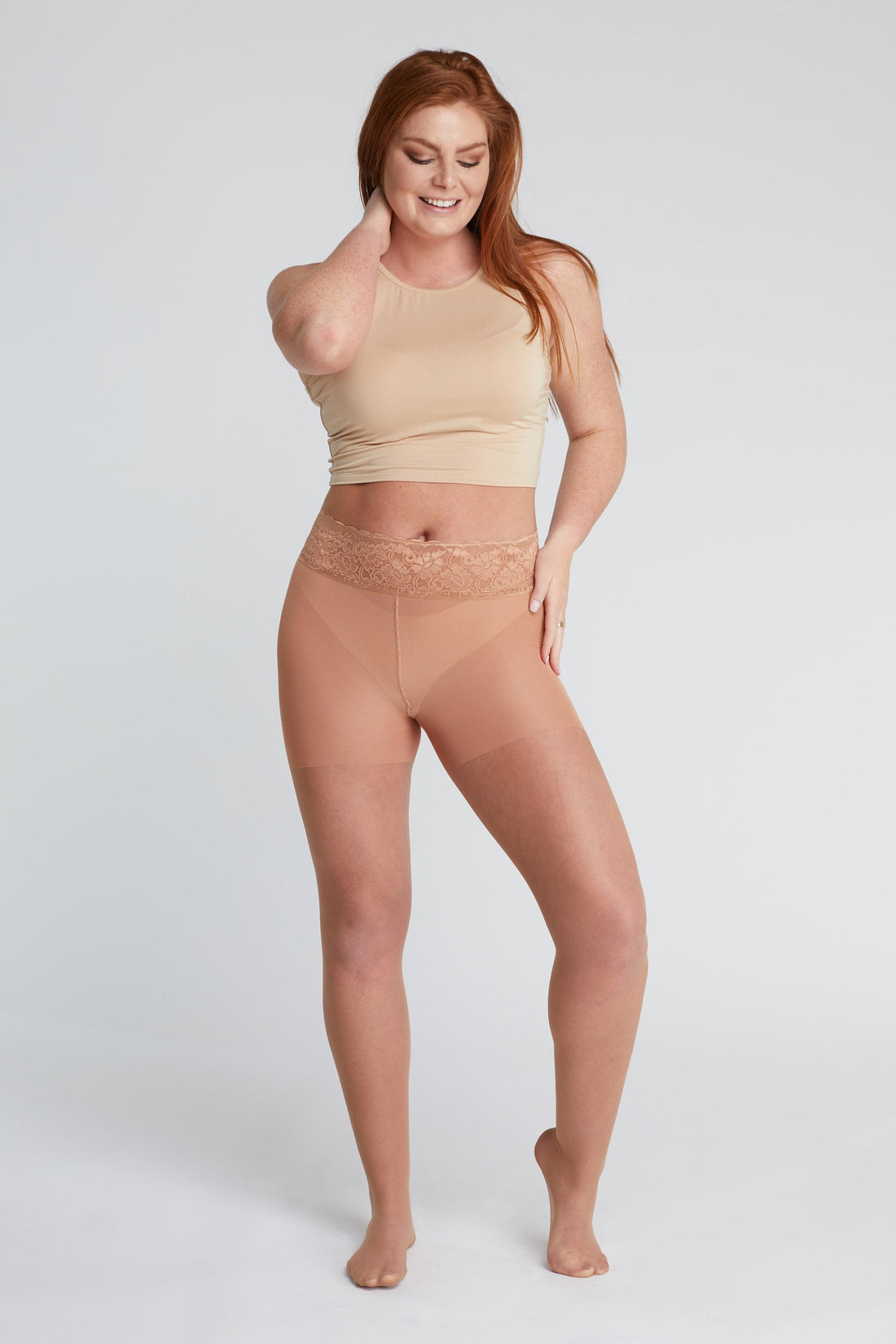 Tan Nude Sheer Pantyhose With Luxe Comfort Waistband